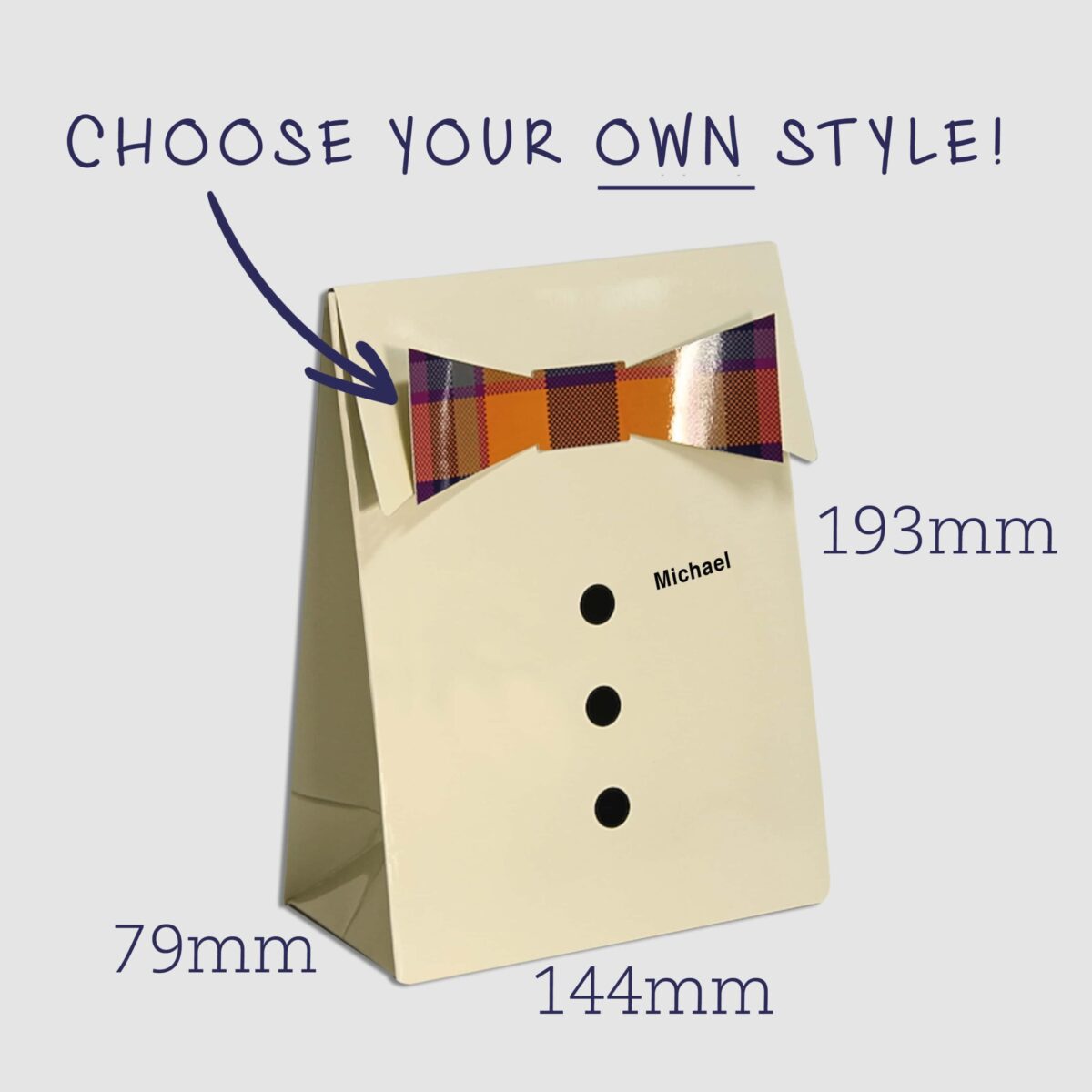 Shirt & bow tie gift bag unique design (10  Pack)