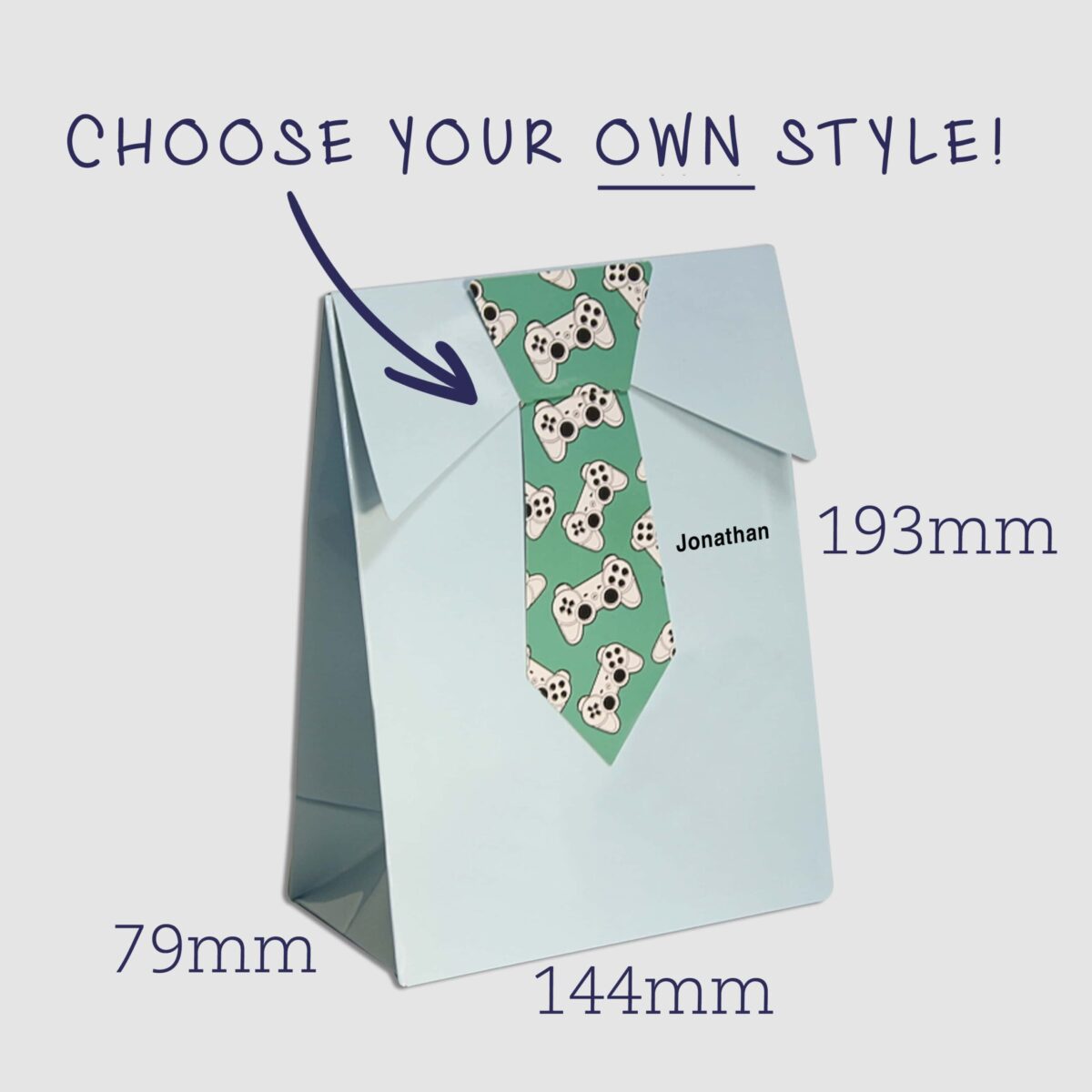 Shirt & tie gift bag unique design (10  Pack)