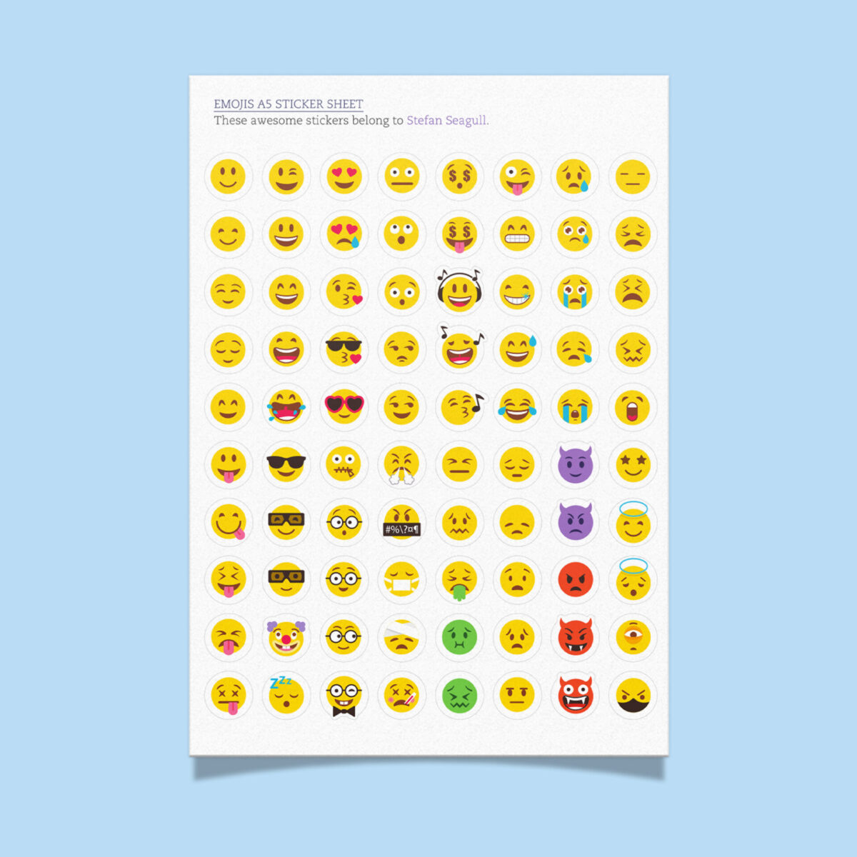 A5 sticker sheet – small emojis (4  Pack)