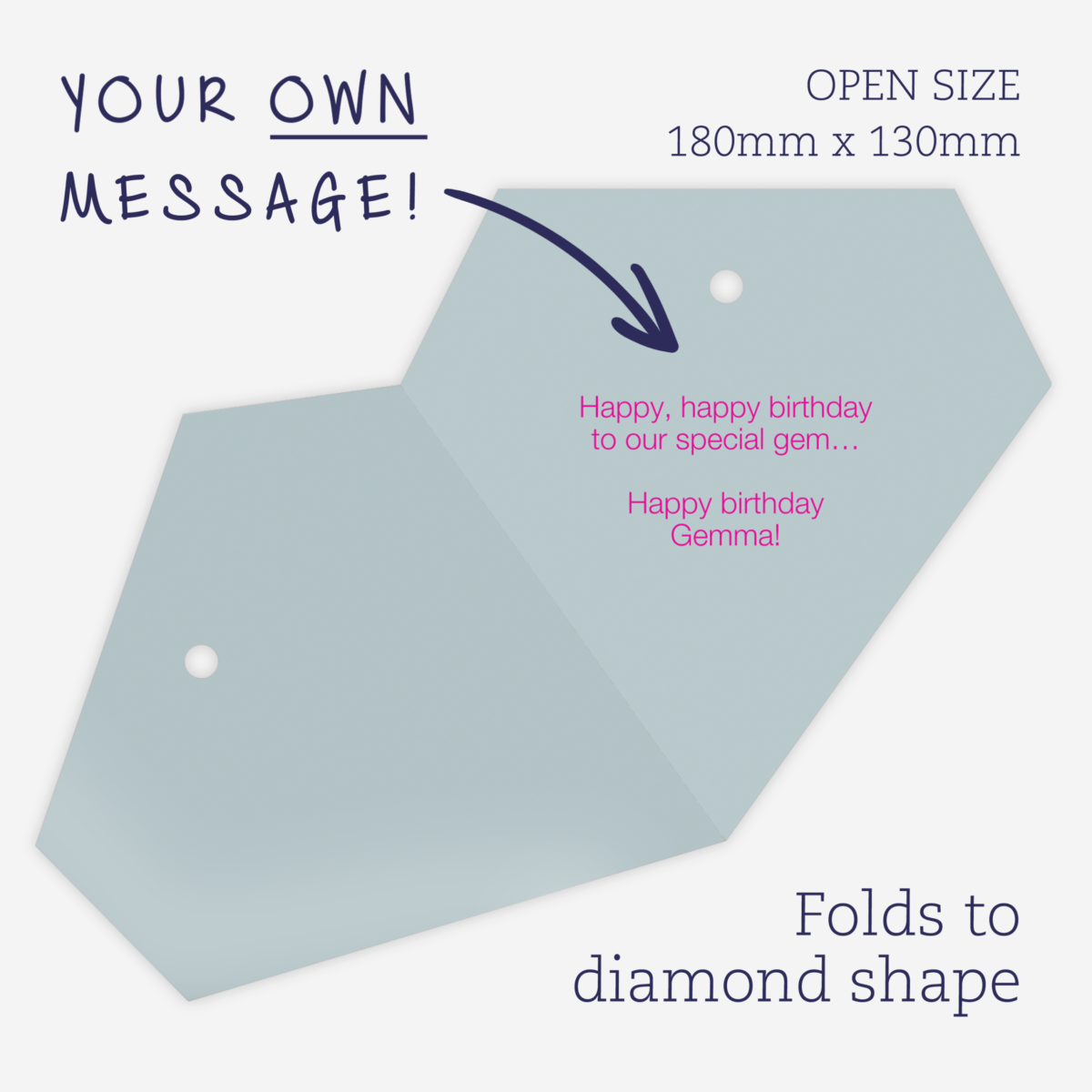 Folded diamond gift tag - message(set of 4) - Image 2