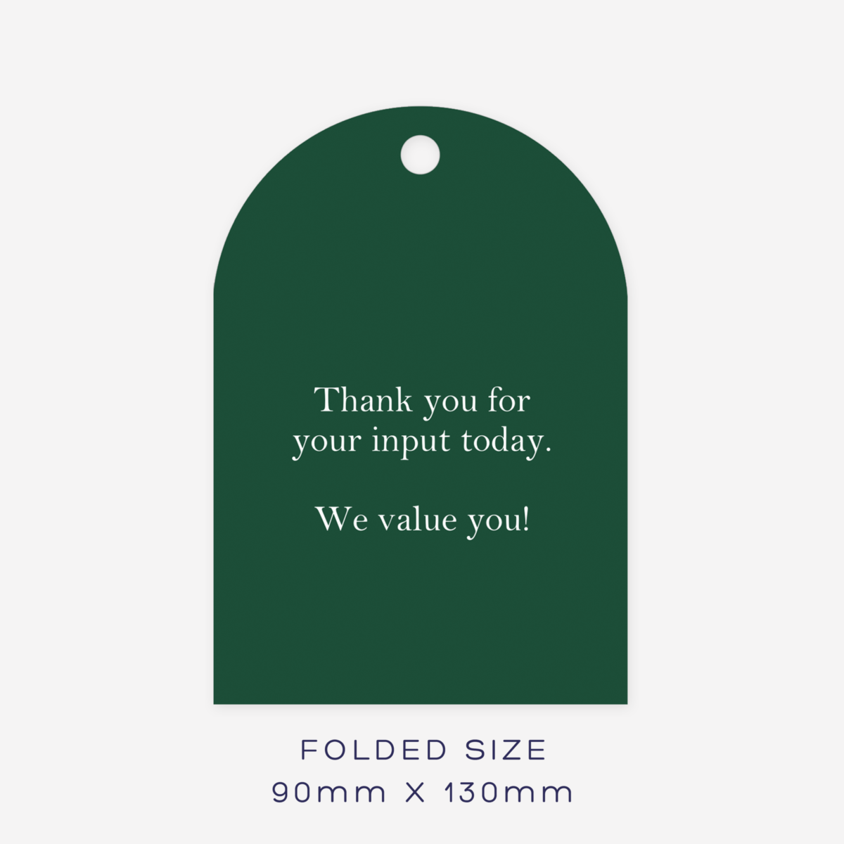 Folded arch gift tag - message(set of 8)