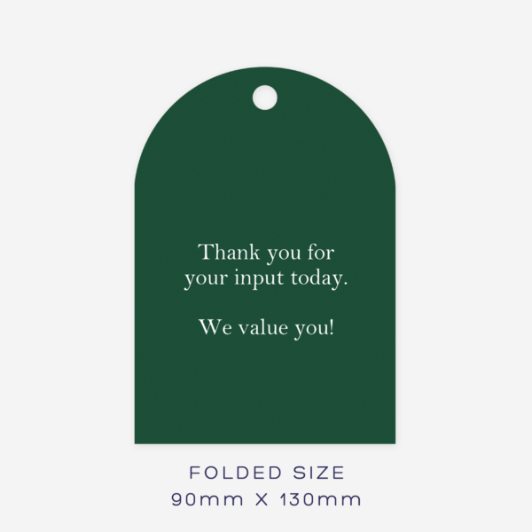 Folded arch gift tag - message(set of 8)