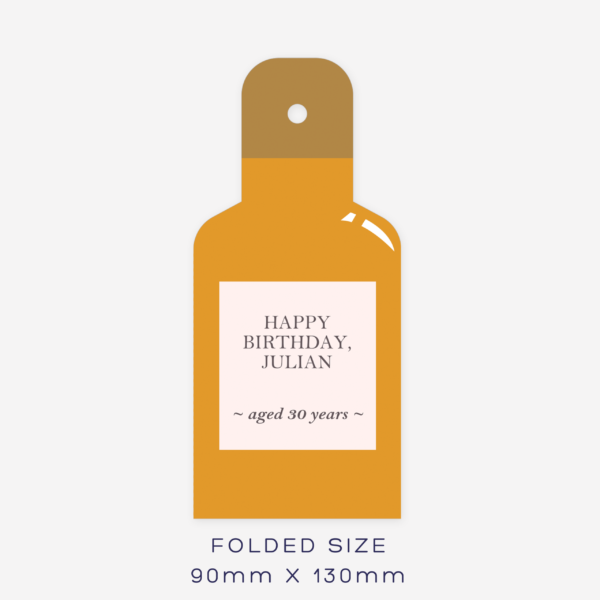 Folded bottle gift tag(set of 6)