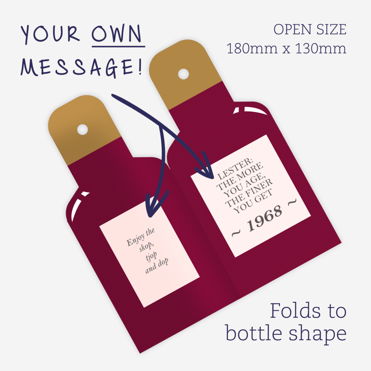Folded bottle gift tag(set of 6) - Image 2