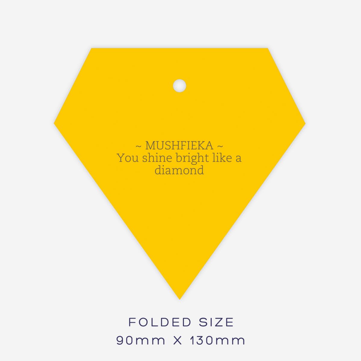 Folded diamond gift tag - message(set of 4)