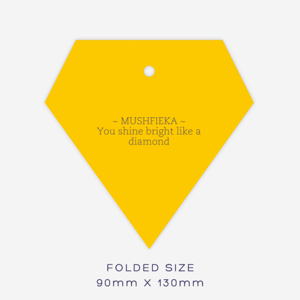 Folded diamond gift tag - message(set of 4)