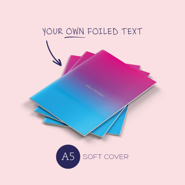 A5 Notebook: gradient - foiled letters (soft cover)
