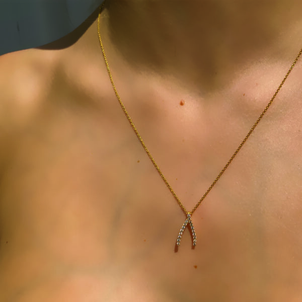 Pendant in customised box <br><em>sparkle wishbone</em>