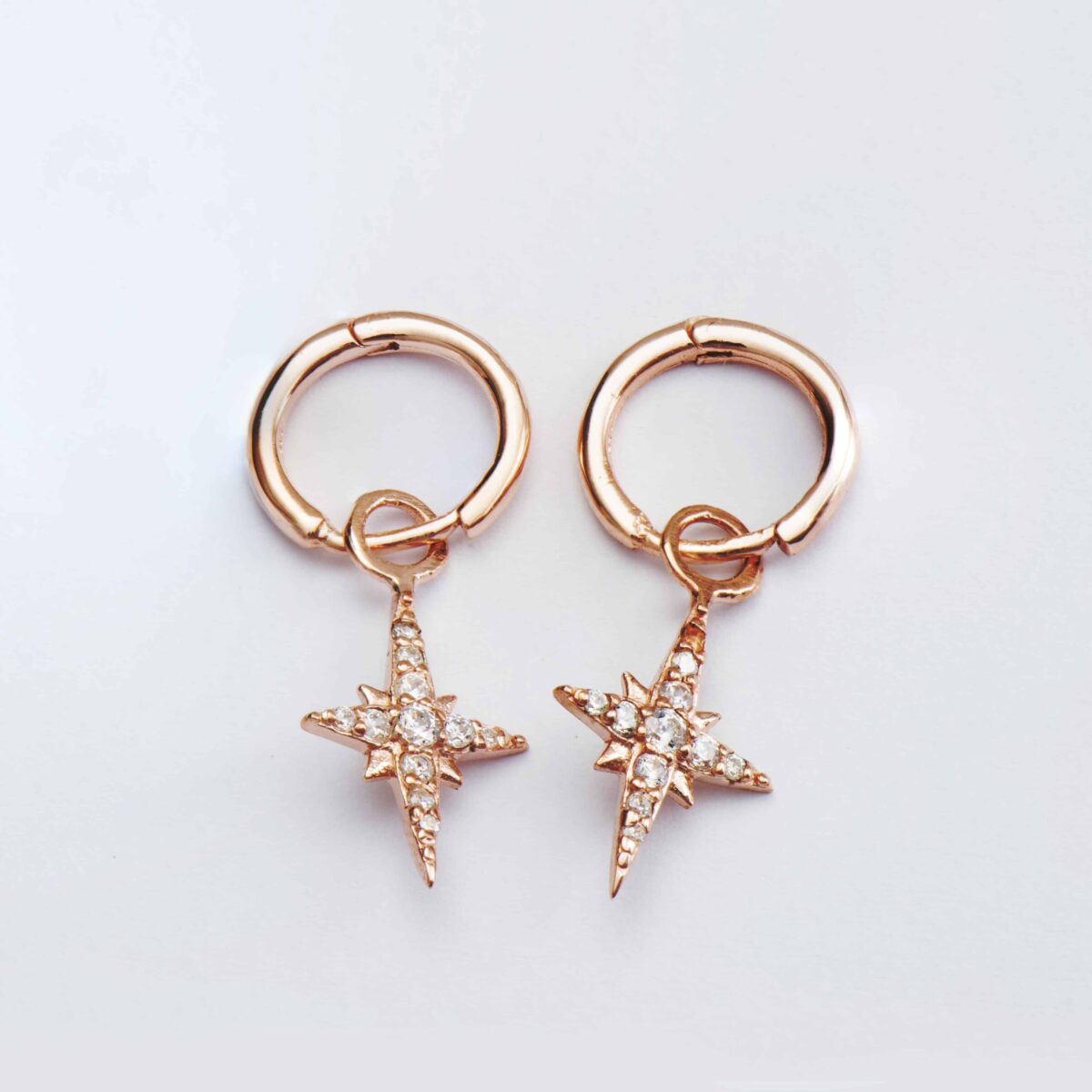 Earrings in customised box <br><em>drop sleeper with star cross</em> - Image 4