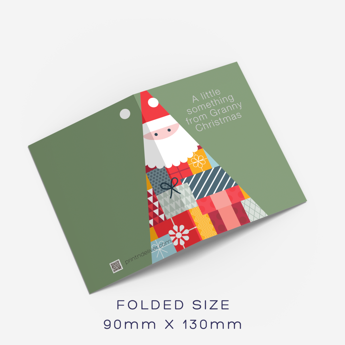 Folded gift tag – Santa(set of 10) - Image 2