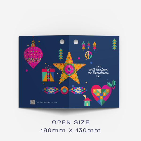 Folded gift tag – festive folk(set of 10)