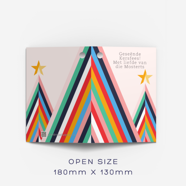 Folded gift tag – striped tree(set of 10)