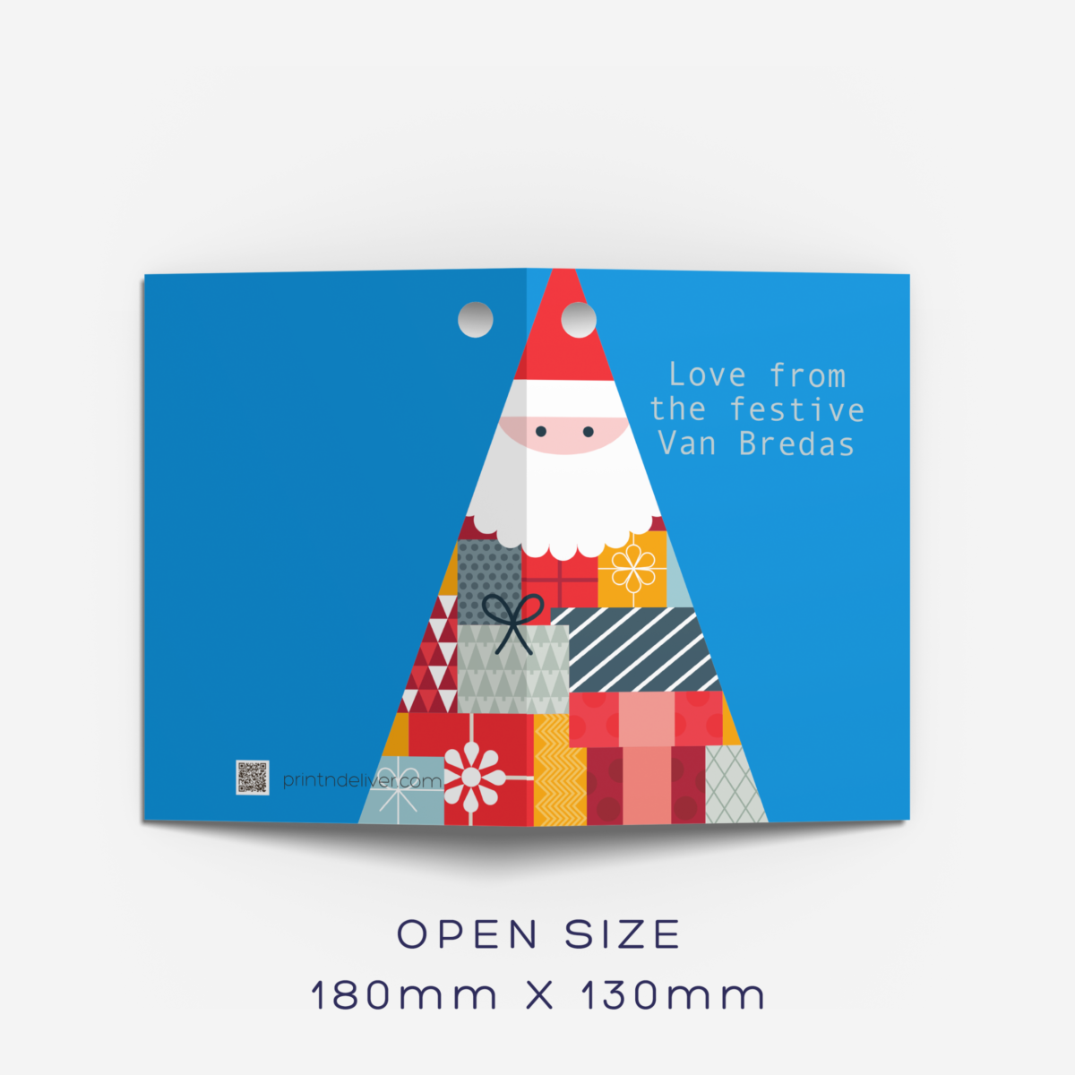 Folded gift tag – Santa(set of 10)