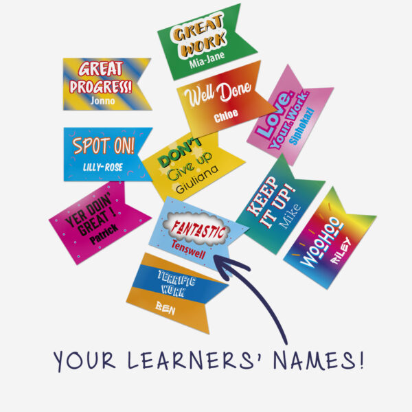 School stickers - learners’ names (set of 2)