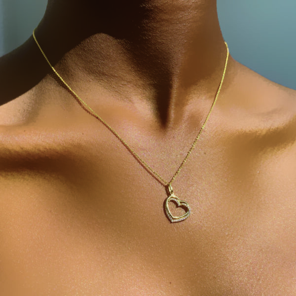 Pendant in customised box <br><em>sparkle double heart</em>