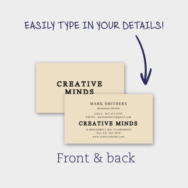 Business card – Type