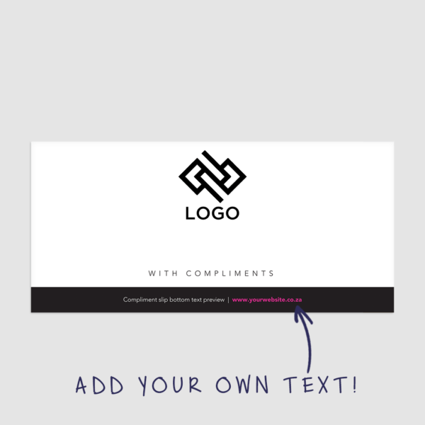 Compliments slip - classic logo