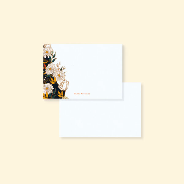 Personalised note card - crysanth (set of 10)