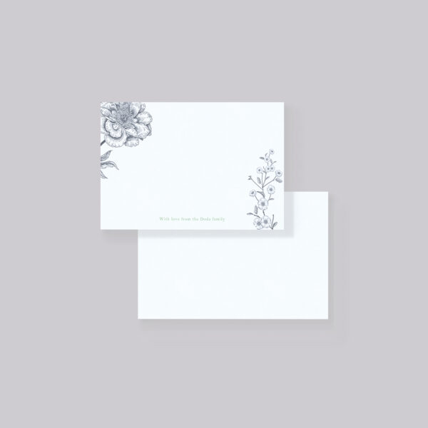 Personalised note card - floral (set of 10)