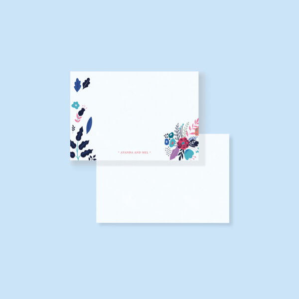 Personalised note card - flowerburst (set of 10)
