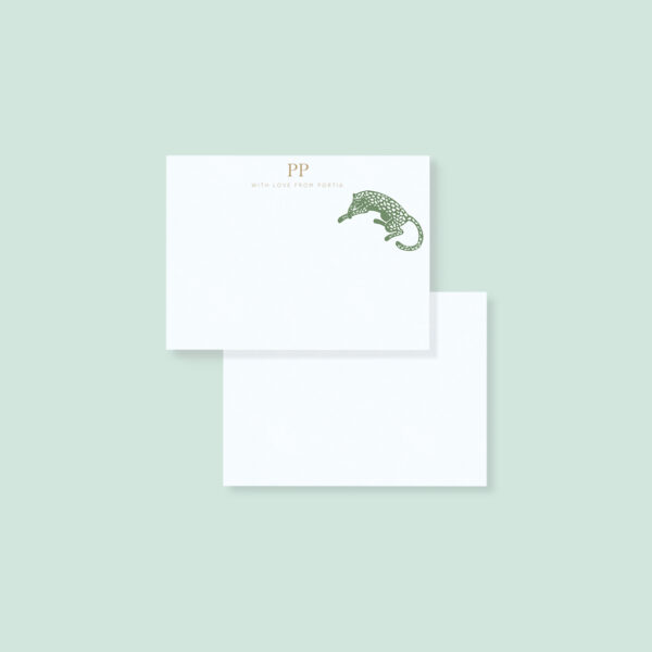 Personalised note card - leopard (set of 10)