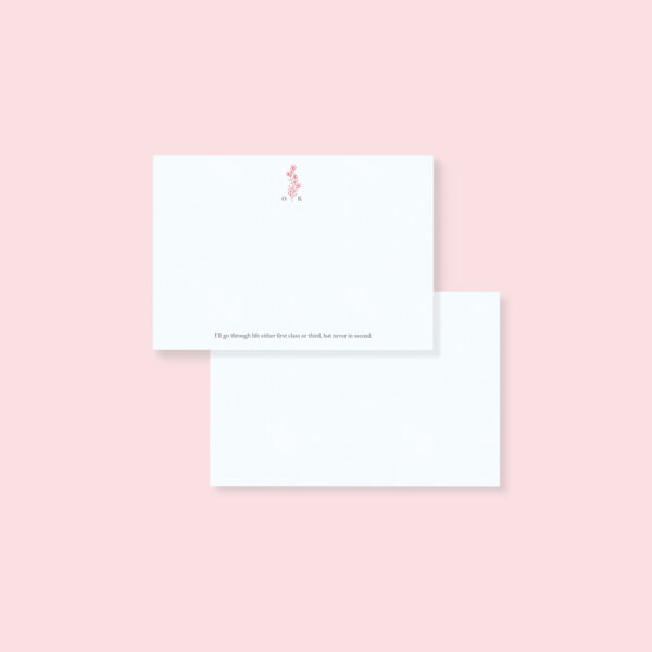 Personalised note card - floral monogram 1 (set of 10)