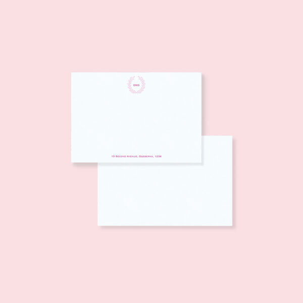 Personalised note card - floral monogram 2 (set of 10)
