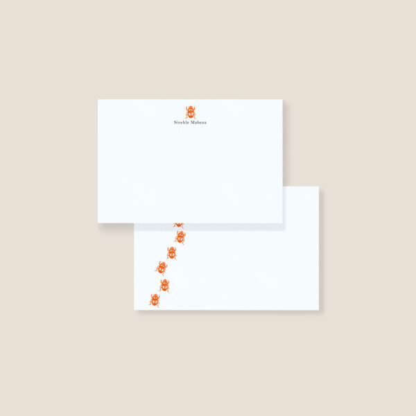 Personalised note card - scarab (set of 10)