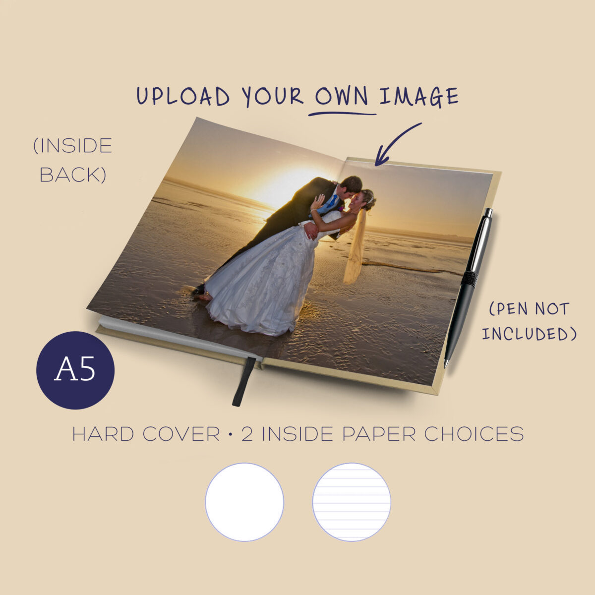 A5 Notebook: with choice of matching ribbon & elastic, foiled text and inside cover pictures. (hard cover) - Image 3