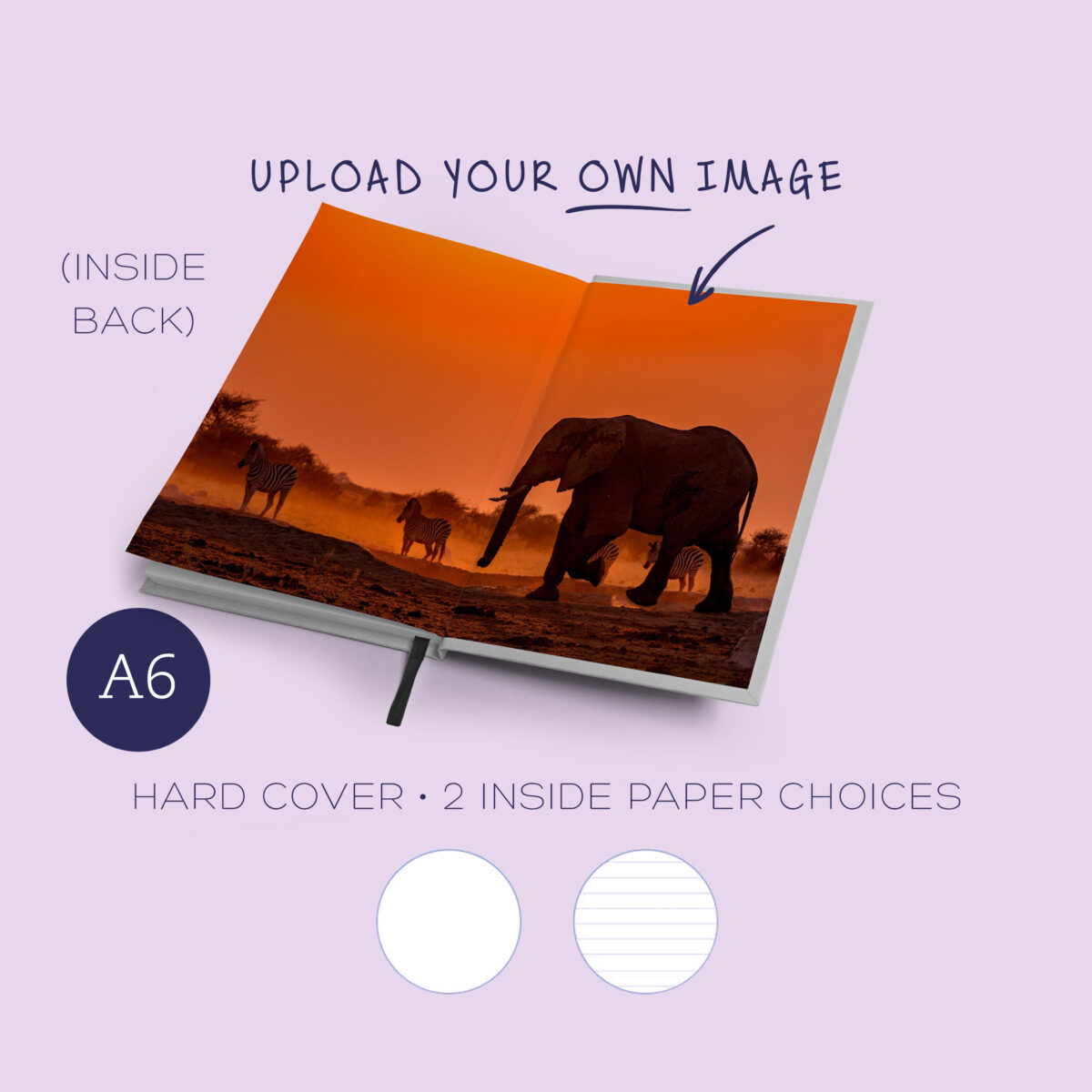 A6 Notebook: with choice of matching ribbon & elastic, foiled text and inside cover pictures. (hard cover) - Image 3