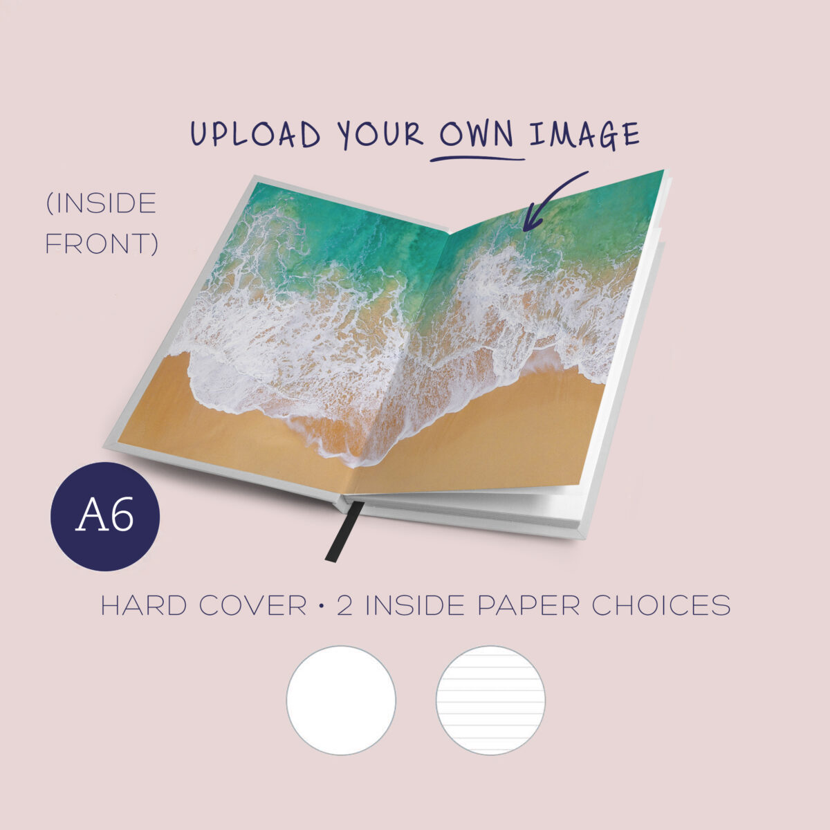 A6 Notebook: with choice of matching ribbon & elastic, foiled text and inside cover pictures. (hard cover) - Image 2