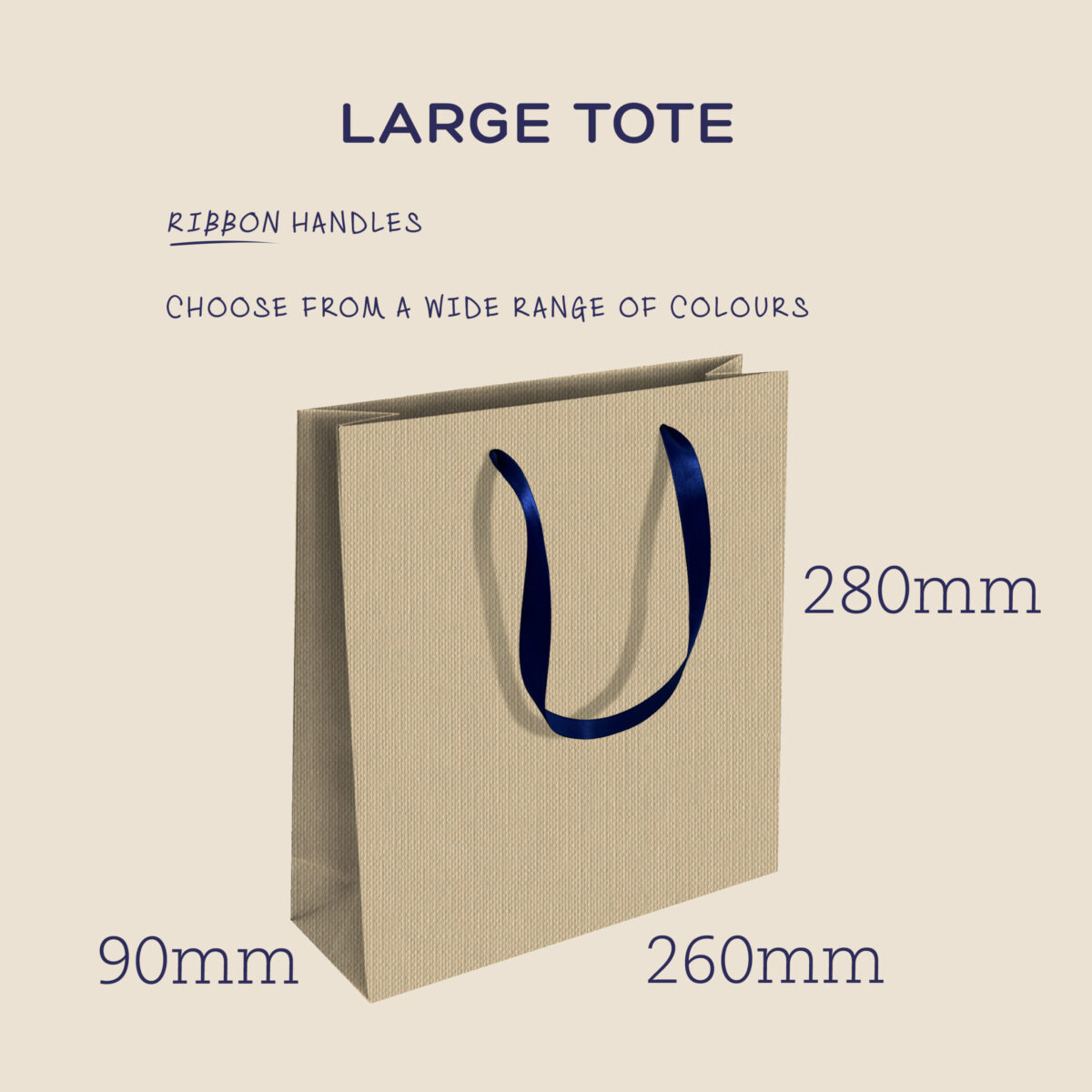 Large Tote: With Choice Of Satin Ribbon. - Image 2