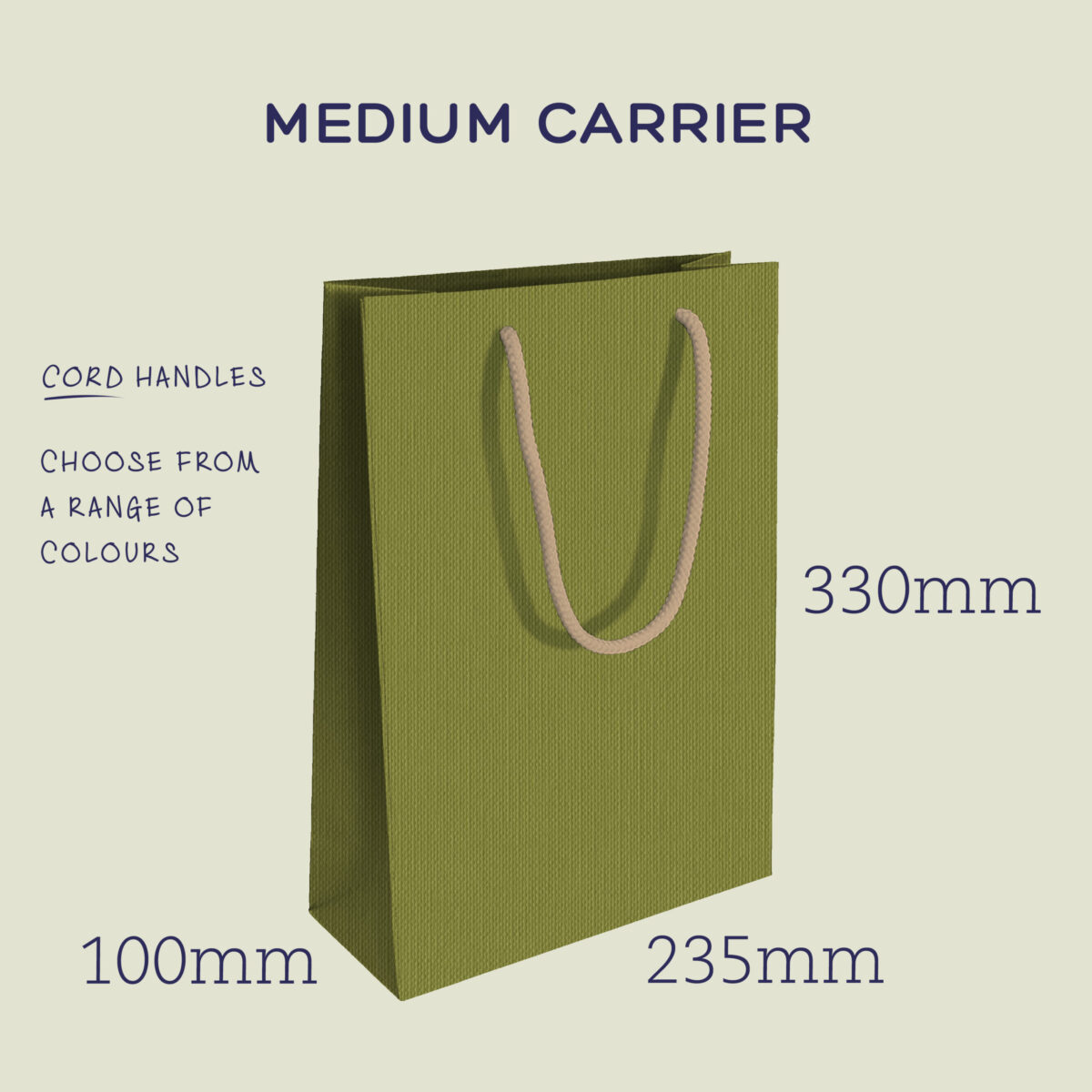Medium Carrier: With Choice Of Cord.