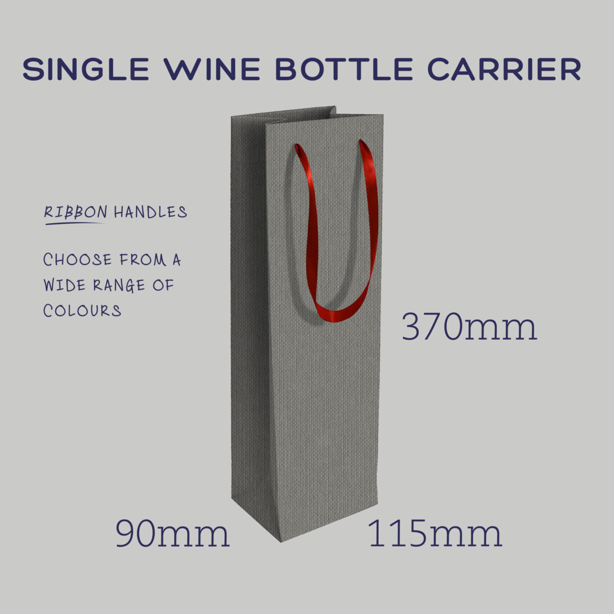 Single Bottle Carrier: With Choice Of Satin Ribbon.