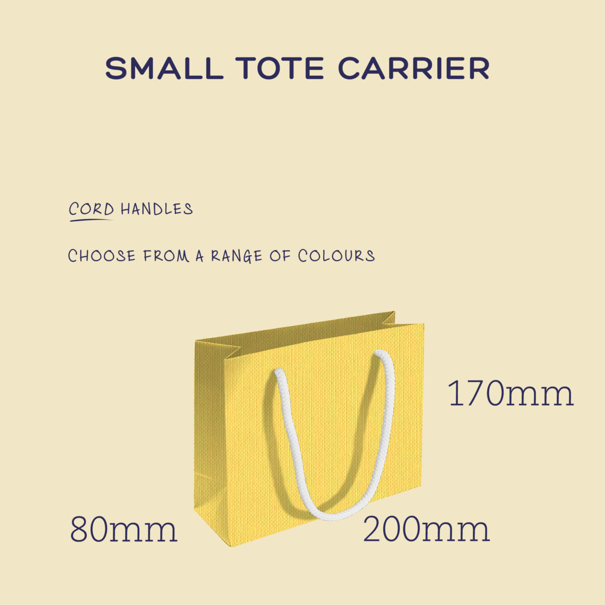 Small Tote: With Choice of Cord.