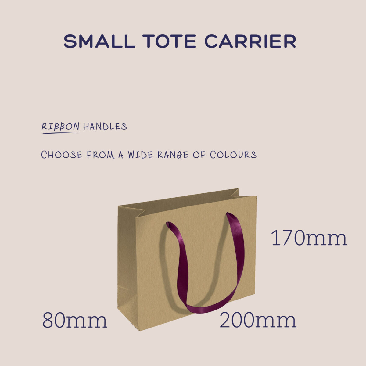 Small Tote: With Choice of Satin Ribbon. - Image 2